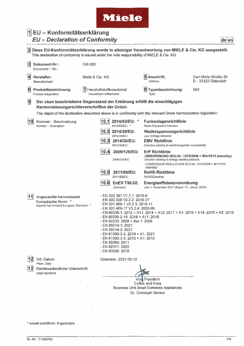 Image de la première page du manuel de l'appareil CoffeePassion CM 7350