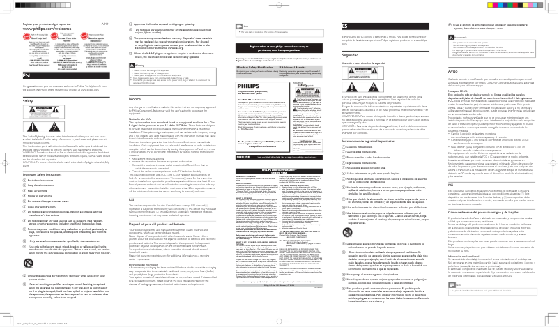 Page 1 de la notice Manuel utilisateur Philips Fidelio AS111