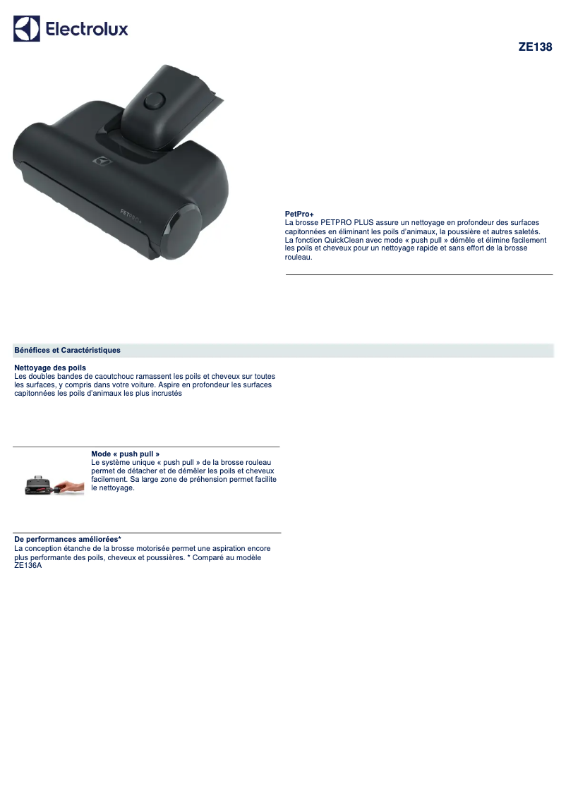 Image de la première page du manuel de l'appareil ZE138