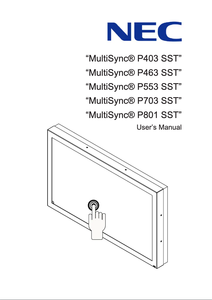 Página 1 del manual Manual de usuario NEC P463 SST
