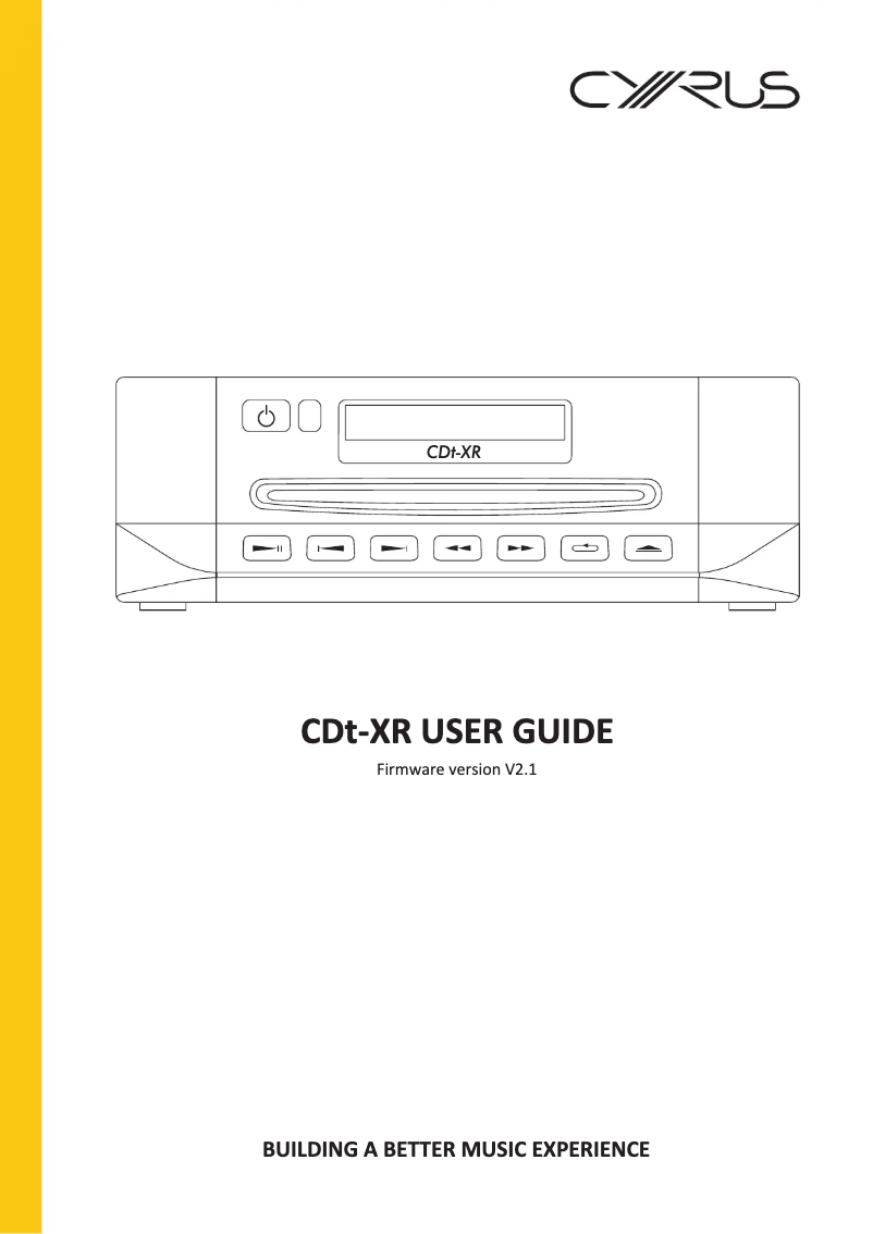 Page 1 de la notice Manuel utilisateur Cyrus CDt-XR