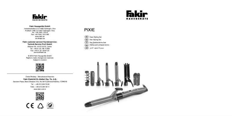 Page 1 de la notice Manuel utilisateur Fakir Pixie