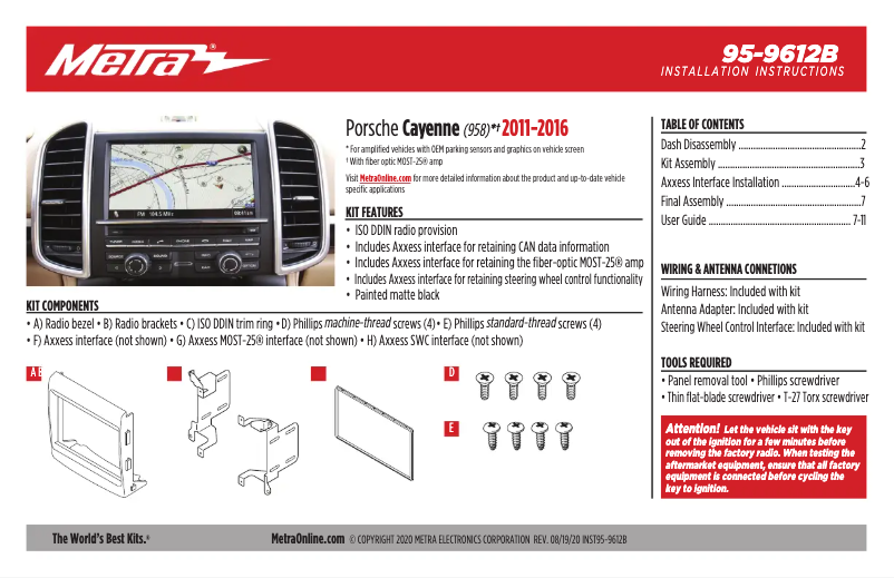 Page n°1 - Guide d'installation Metra 95-9612B