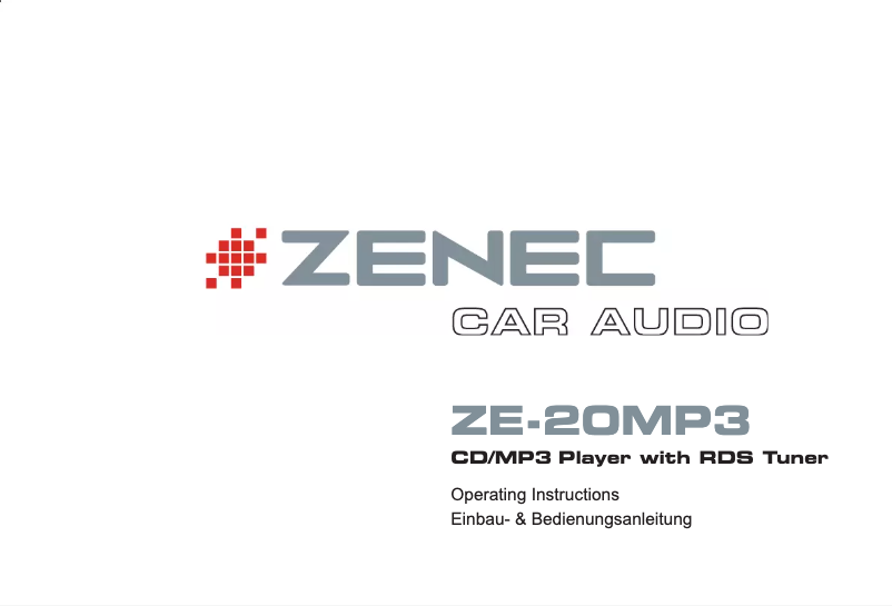 Image de la première page du manuel de l'appareil ZE-20 MP3