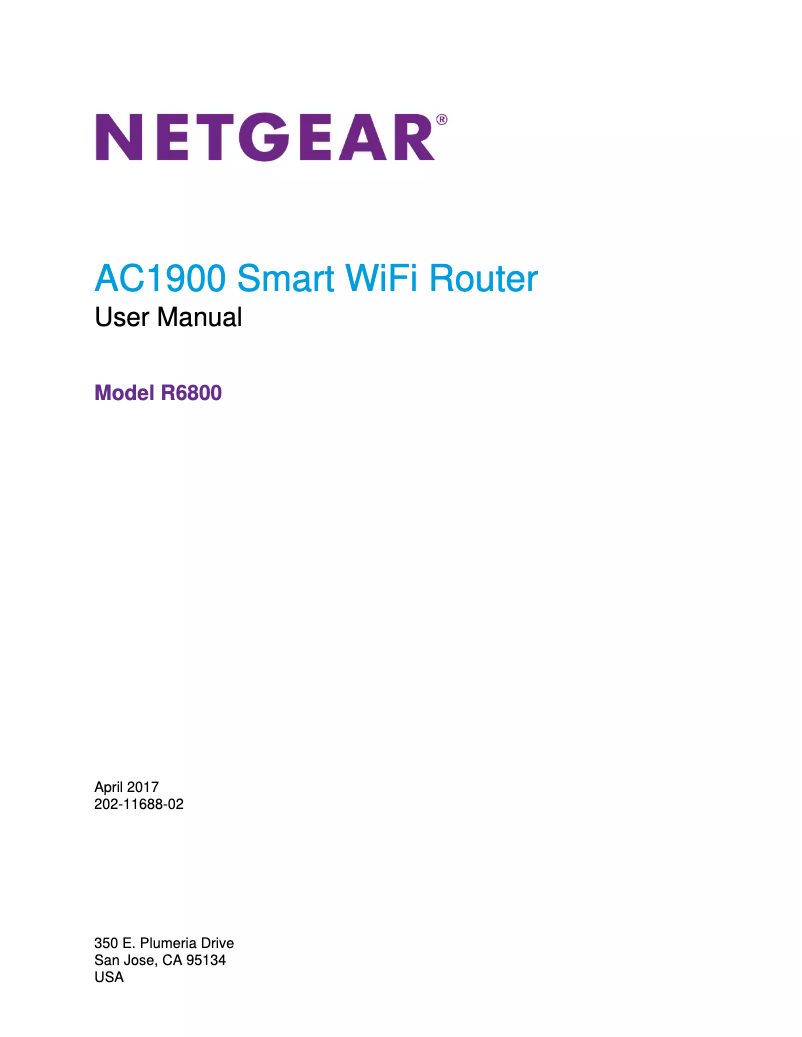 Page 1 de la notice Manuel utilisateur Netgear R6800