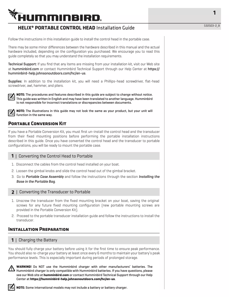 Imagen de la primera página del manual del dispositivo ICE HELIX 5 CHIRP GPS G2 (2017 Model)