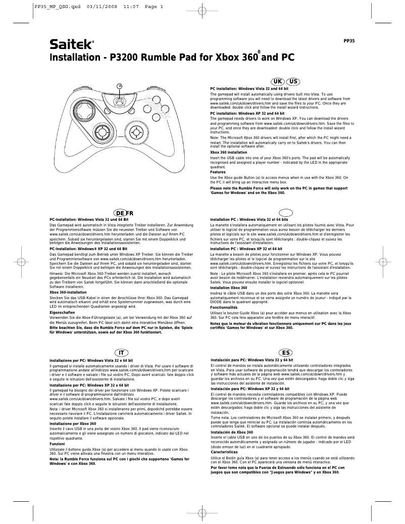Image de la première page du manuel de l'appareil P3200