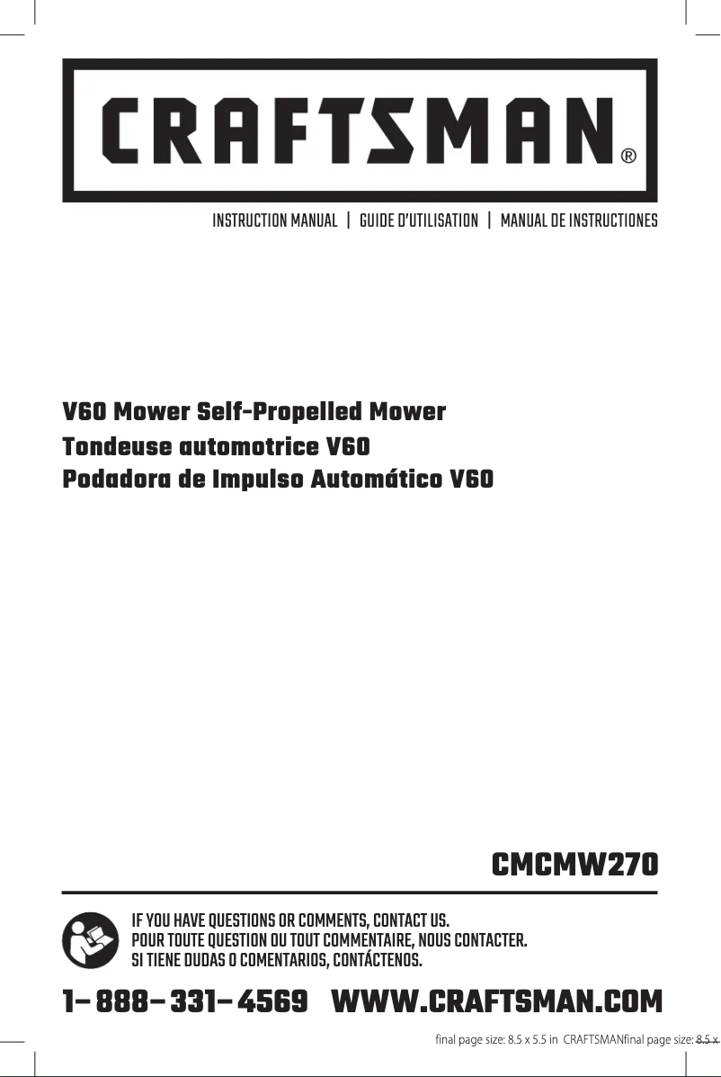 Image de la première page du manuel de l'appareil CMCMW270Z1