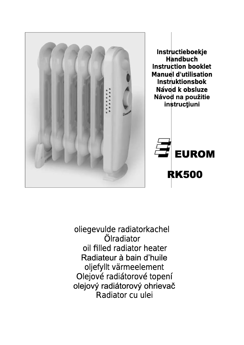 Image de la première page du manuel de l'appareil RK500