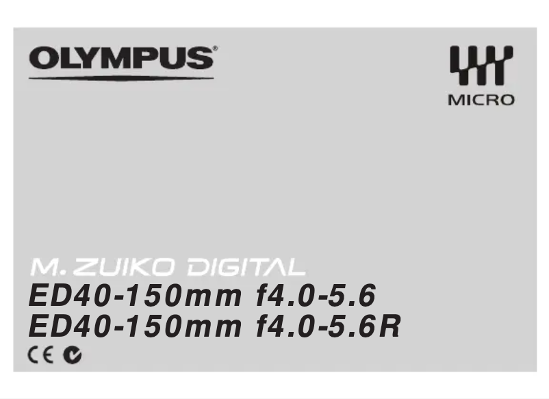 Page 1 de la notice Manuel utilisateur Olympus ED 40-150mm f4.0-5.6 R