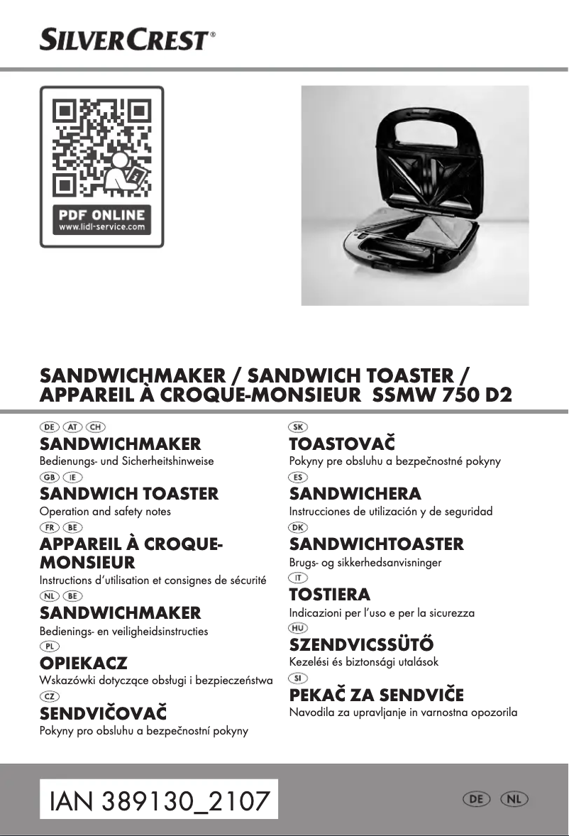 Image de la première page du manuel de l'appareil SSMW 750 D2