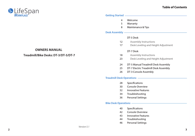Página 1 del manual Manual de usuario LifeSpan DT-6