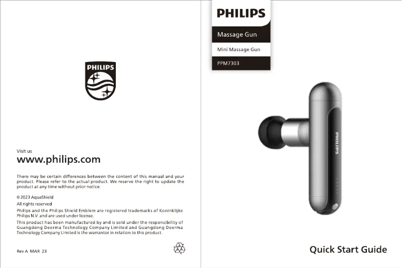 Page n°1 - Guide de démarrage rapide Philips PPM7303