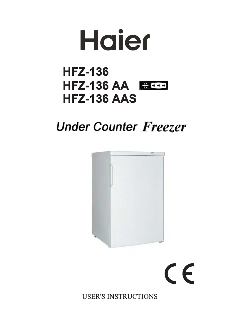 Page 1 de la notice Manuel utilisateur Haier HFZ136AA
