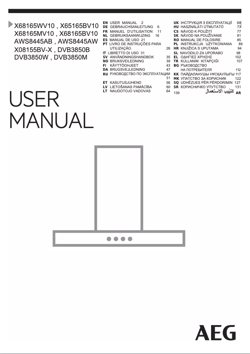 Page 1 de la notice Manuel utilisateur AEG AWS8445AB
