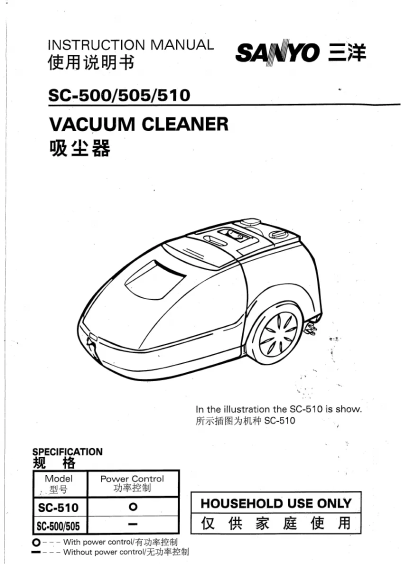 Page 1 de la notice Manuel utilisateur Sanyo SC-500