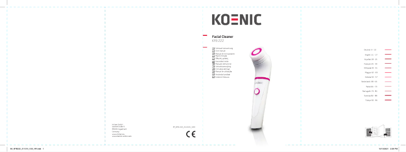 Page 1 de la notice Manuel utilisateur Koenic KFB 222