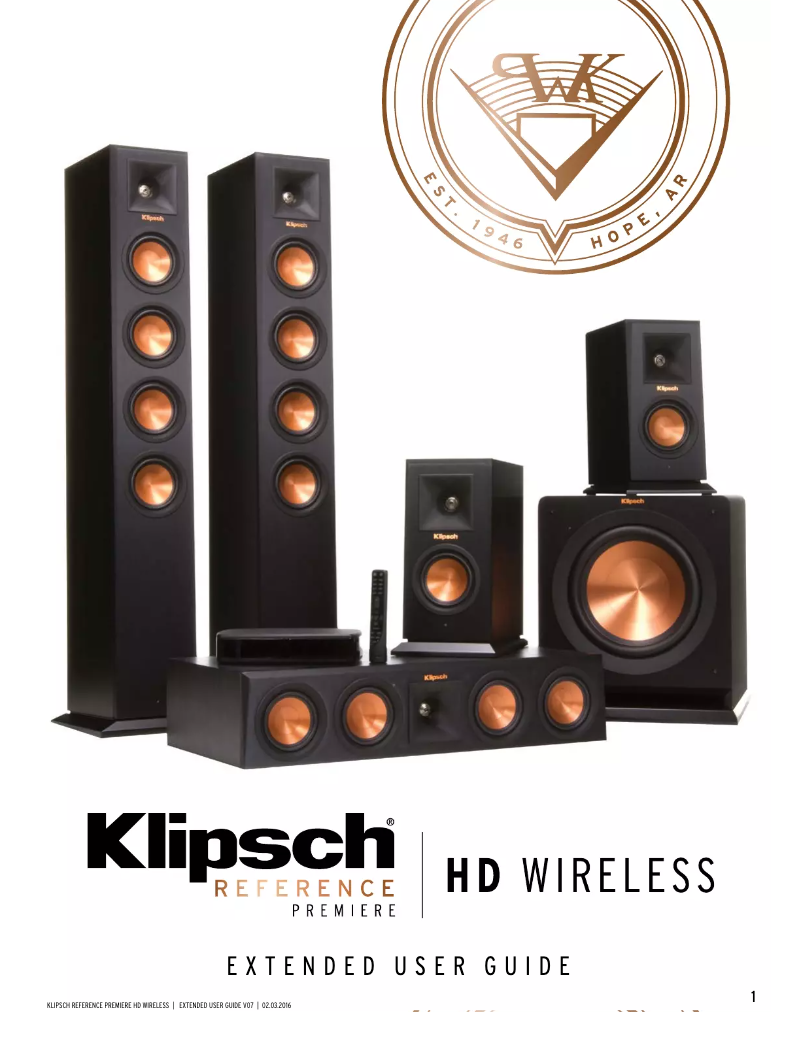 Page 1 de la notice Manuel utilisateur Klipsch RP-110WSW
