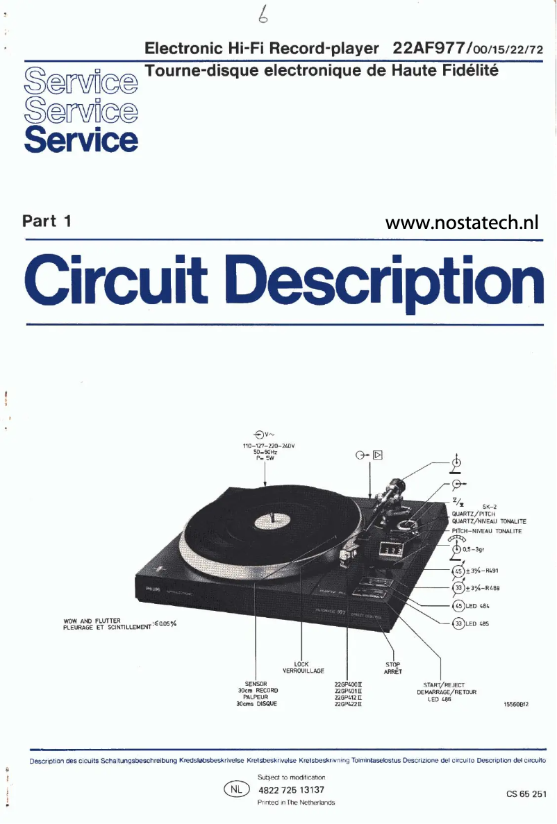 Page n°1 - Manuel utilisateur Philips 22AF977