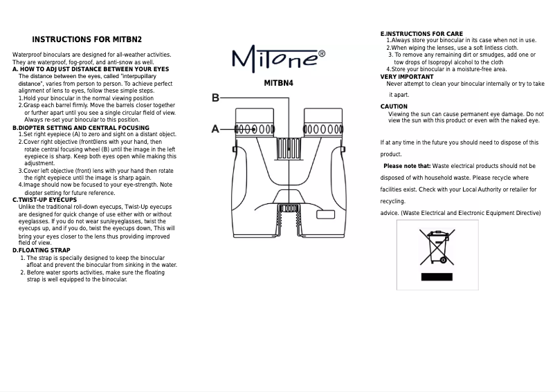 Page 1 de la notice Manuel utilisateur MiTone MITBN4