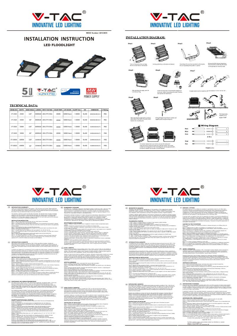 Page 1 de la notice Manuel utilisateur V-TAC VT-1003D