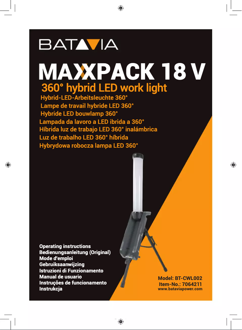 Page 1 de la notice Manuel utilisateur Batavia Maxxpack 18V BT-CWL002