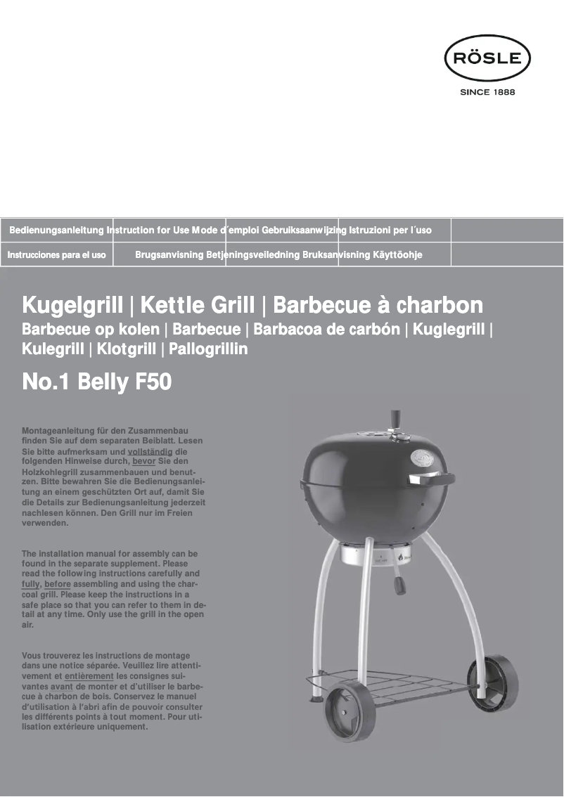Página 1 del manual Manual de usuario Roesle No.1 Belly F50