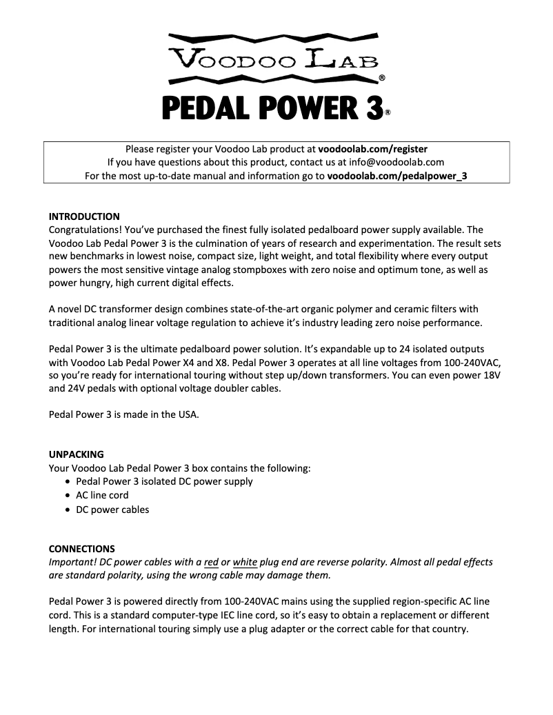 Image de la première page du manuel de l'appareil Pedal Power 3