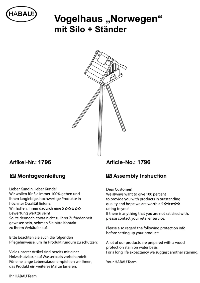 Page 1 de la notice Manuel utilisateur HABAU Norwegen