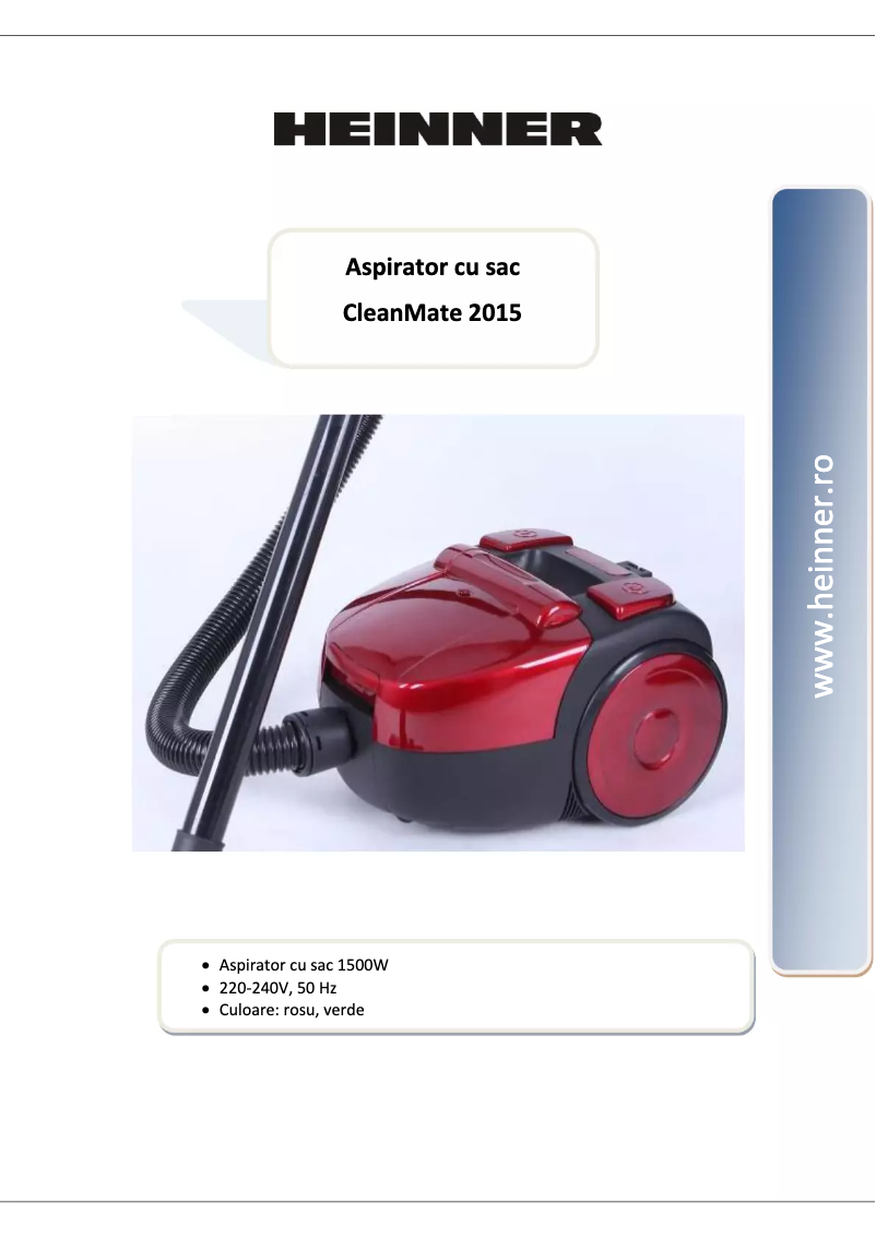 Image de la première page du manuel de l'appareil CleanMate CV-2015