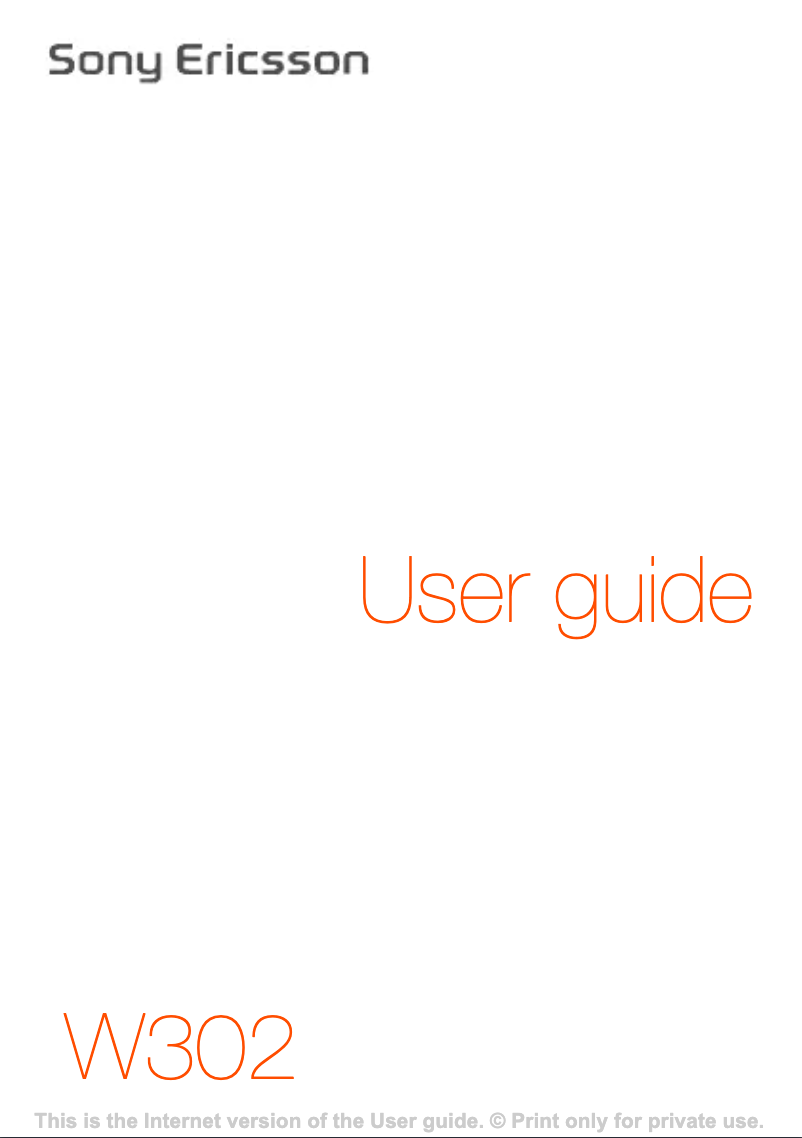 Image de la première page du manuel de l'appareil Ericsson W302