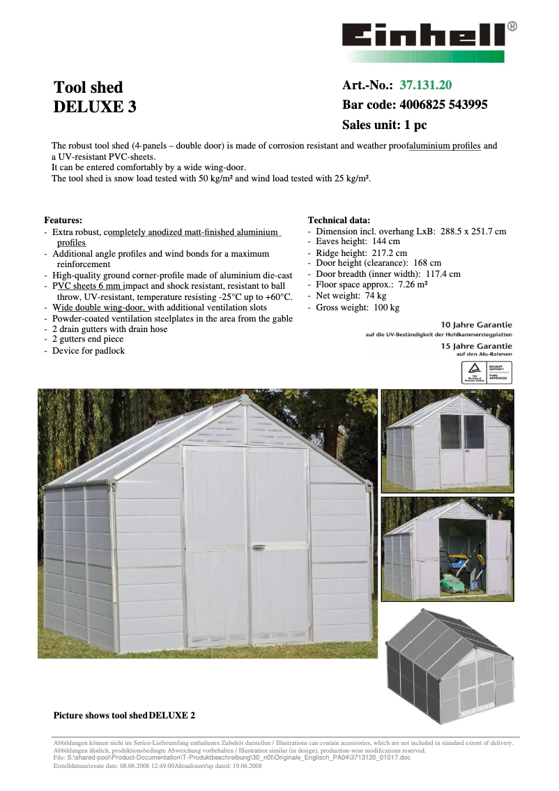 Page n°1 - Manuel utilisateur Einhell DeLuxe III