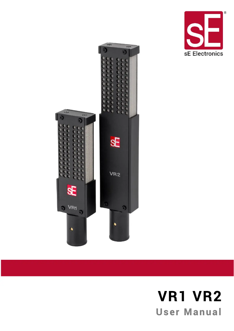 Page n°1 - Manuel utilisateur SE Electronics VR2