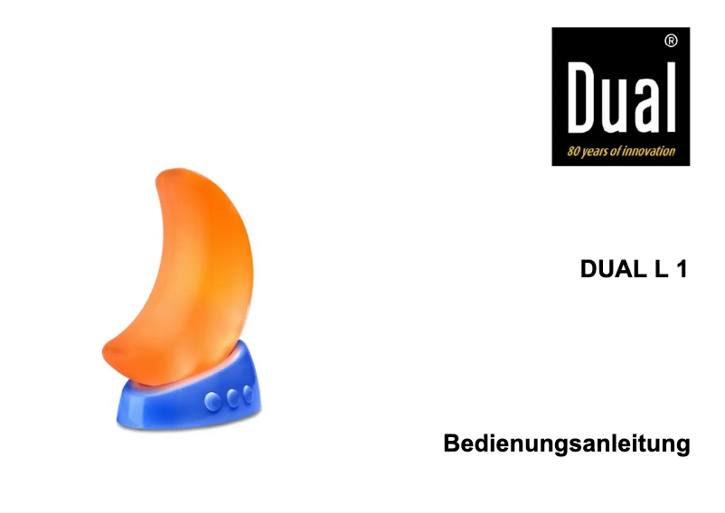 Page 1 de la notice Manuel utilisateur Dual L 1