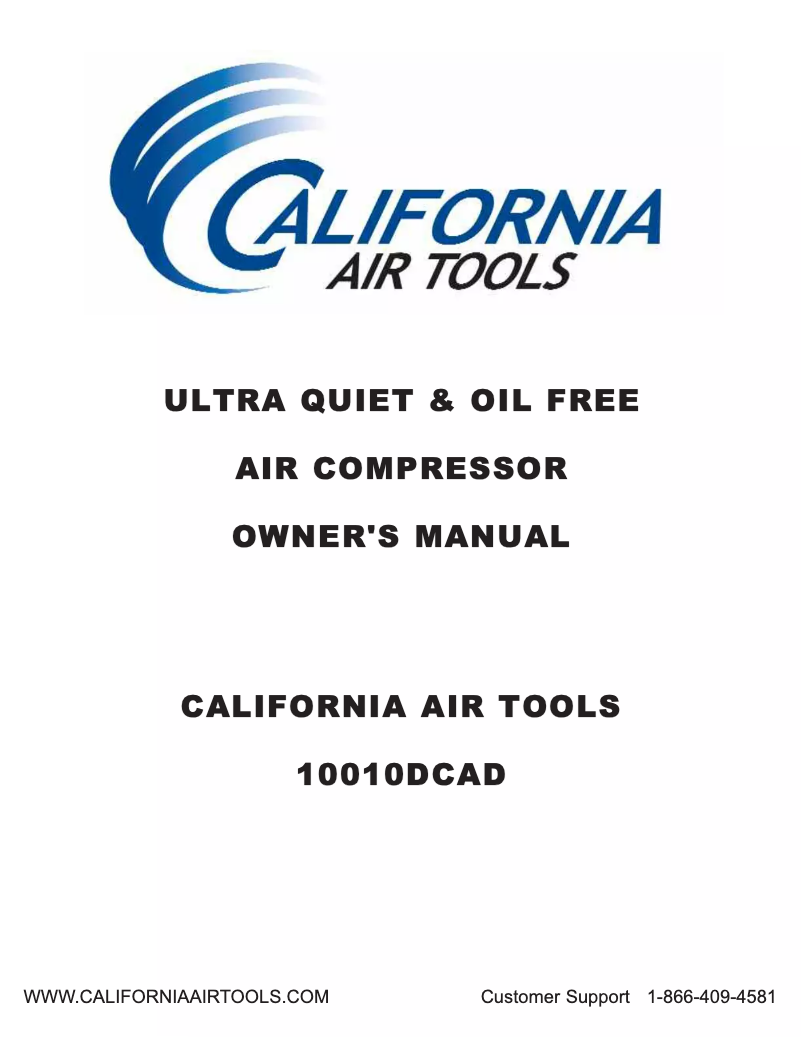 Page 1 de la notice Manuel utilisateur California Air Tools 10010DCAD