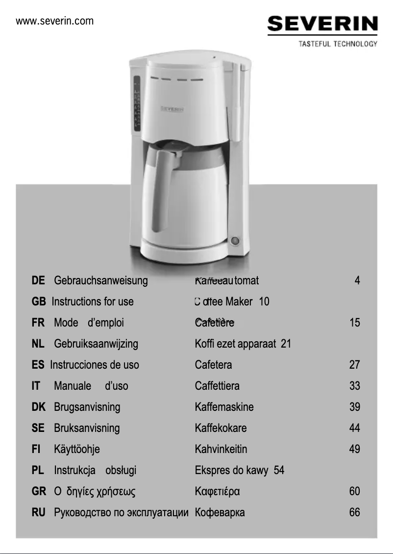 Page n°1 - Manuel utilisateur Severin KA 4123