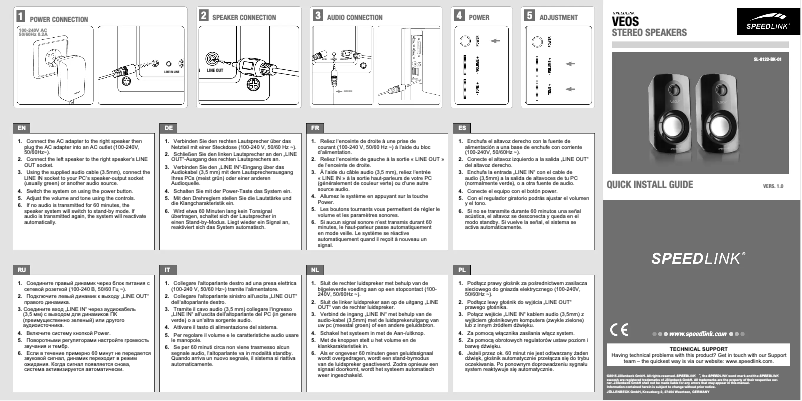 Page 1 de la notice Manuel utilisateur Speed-Link VEOS