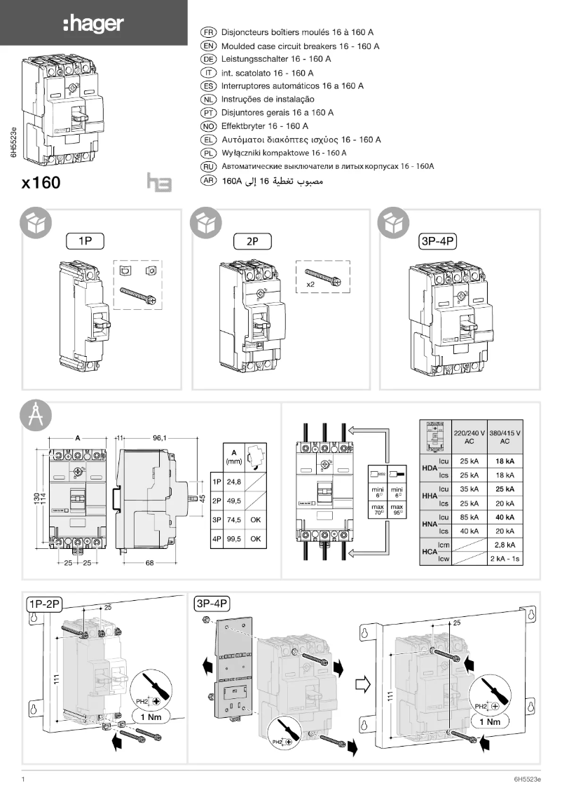 Page n°1 - Manuel utilisateur Hager HHA159Z