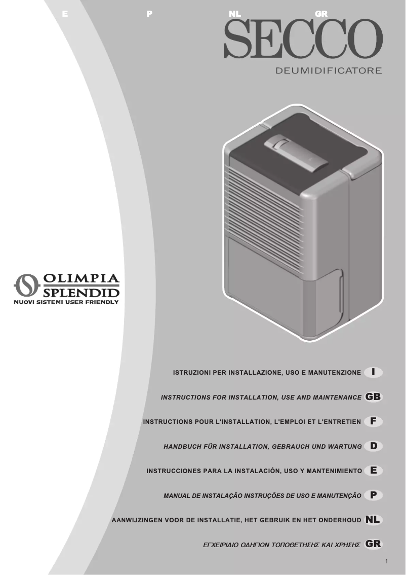 Página 1 del manual Manual de usuario Olimpia Splendid Secco