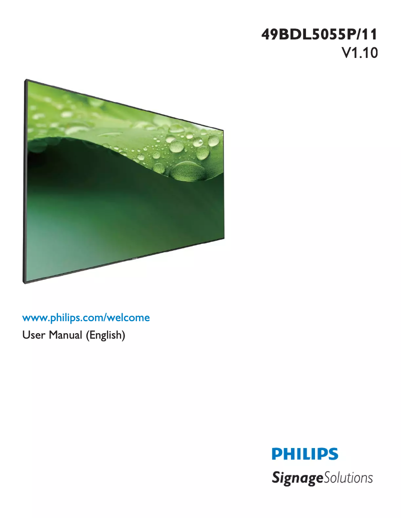 Page 1 de la notice Manuel utilisateur Philips Signage Solutions 49BDL5055P