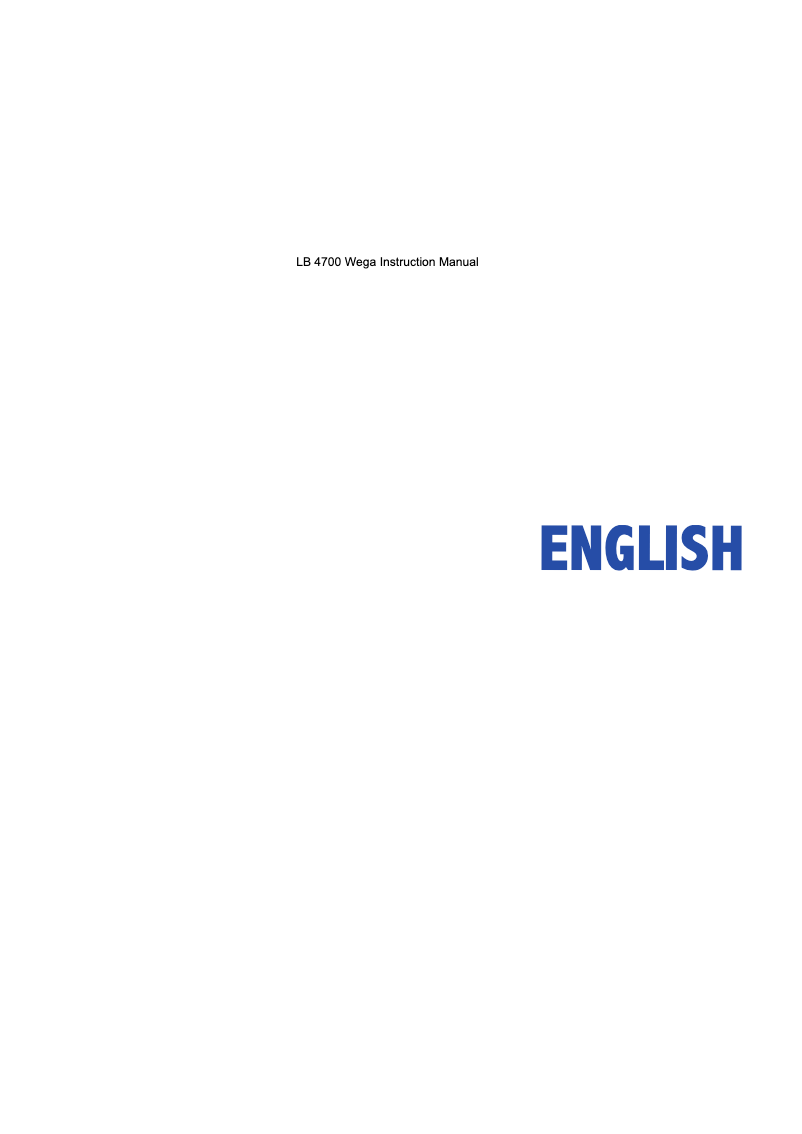 Page 1 de la notice Manuel utilisateur Lavazza LB4700