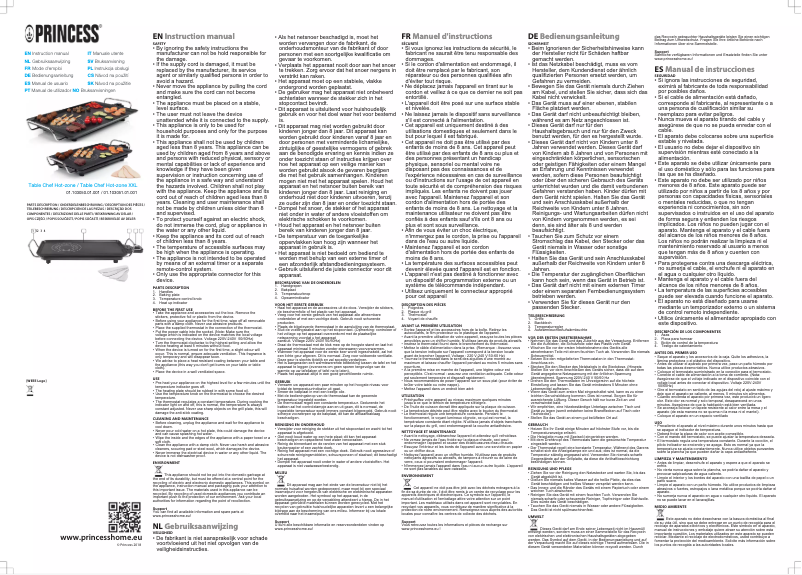 Image de la première page du manuel de l'appareil Table Chef Hot-zone XXL 103051