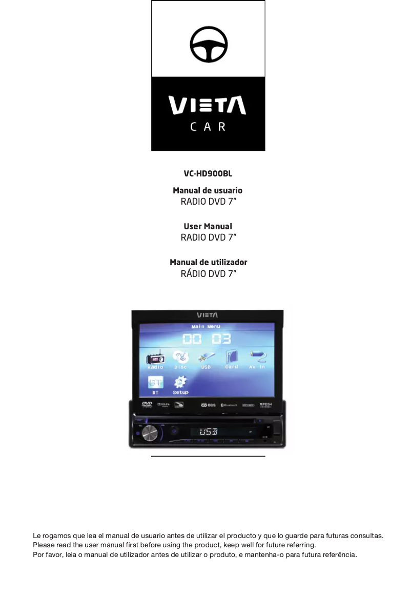 Page n°1 - Manuel utilisateur Vieta VC-HD900BL