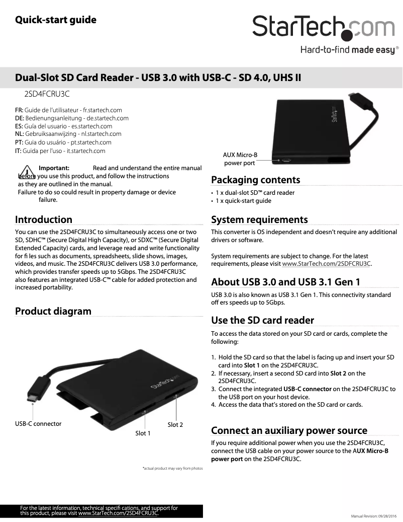 Image de la première page du manuel de l'appareil 2SD4FCRU3C