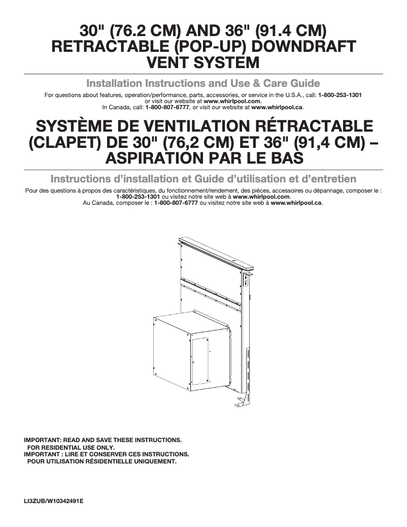 Page n°1 - Guide d'installation Amana UXD8630DYS