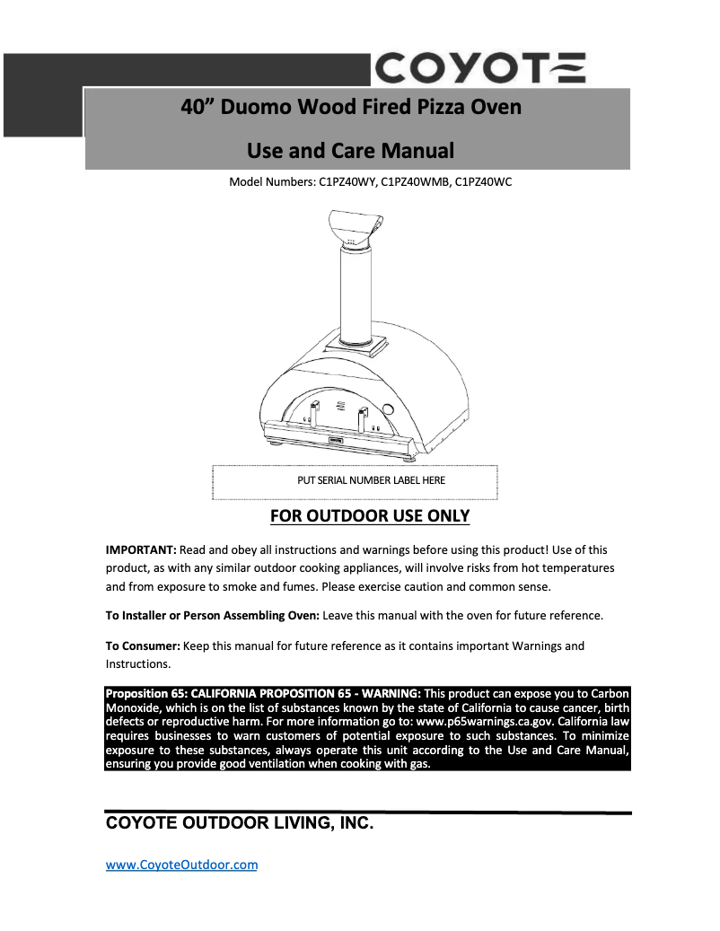 Image de la première page du manuel de l'appareil C1PZ30WMB