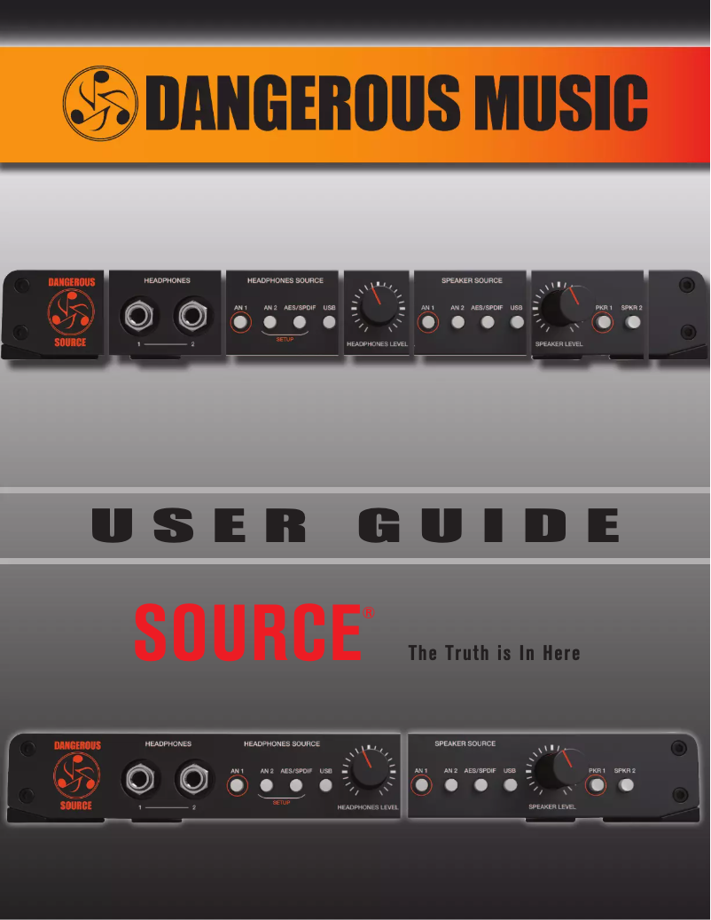 Page n°1 - Manuel utilisateur Dangerous Music Source