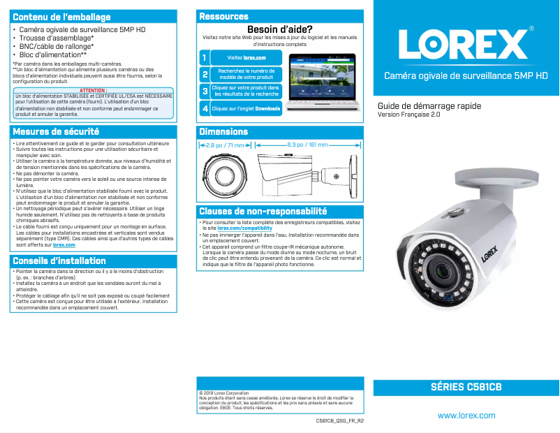 Image de la première page du manuel de l'appareil C581CB