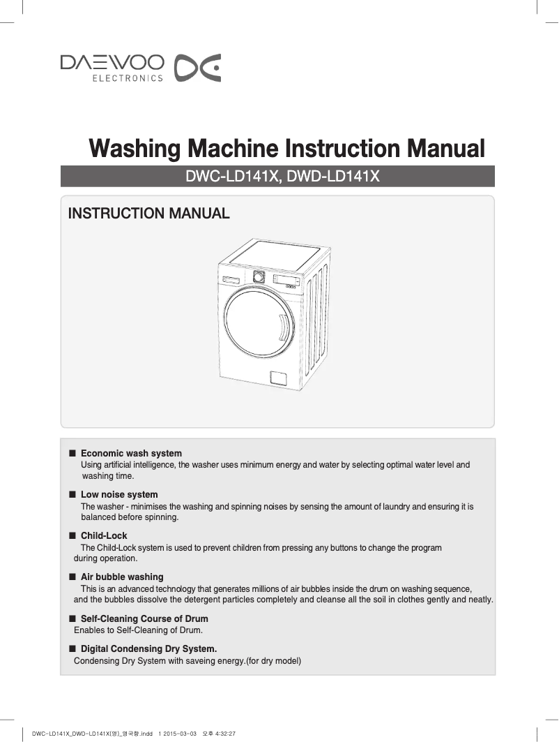 Page n°1 - Manuel utilisateur Daewoo DWD-LD141X