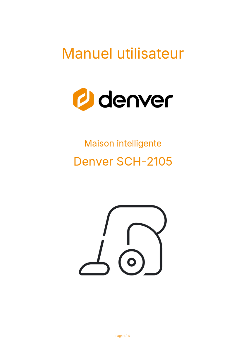 Page n°1 - Manuel utilisateur Denver SCH-2105